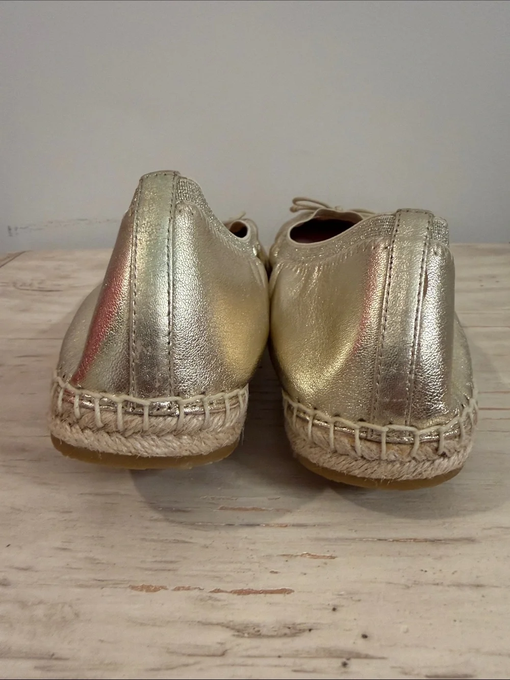 Kate Spade Clubhouse Leather Espadrille Flats in gold